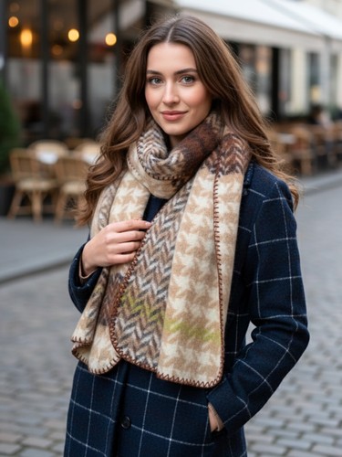 Blanket scarves oversized wool - scarves,