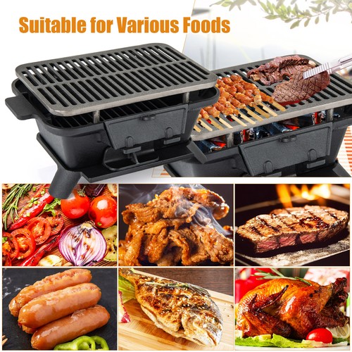Portable charcoal grill cast - charcoal,