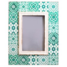 Sass & Belle Mediterranean Mosaic Photo Frame Picture 6x4in 15x10cm Rustic Green