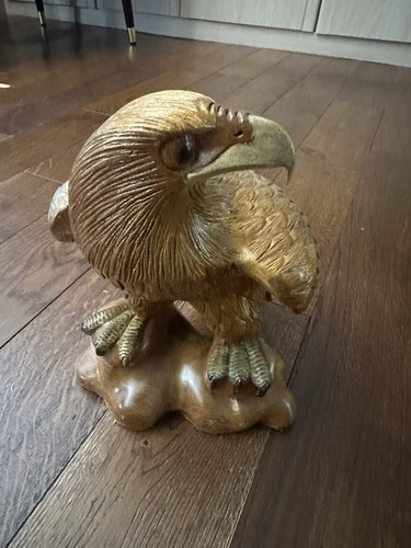 Hand carved large wooden eagle - hand,