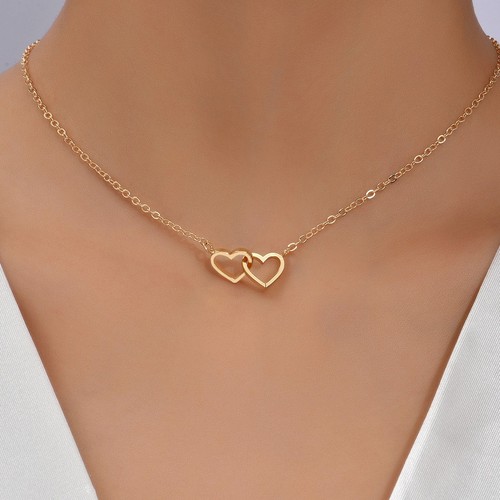 Elegant double heart chain - heart,