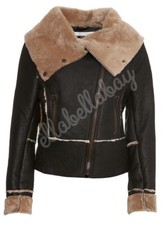 TOPSHOP Brown Real Shearling