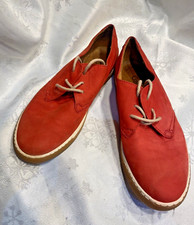 Mens/Unisex Gabor Red Suede Leather Lace-up Flatform Boat Shoes UK7.5 EU40.5