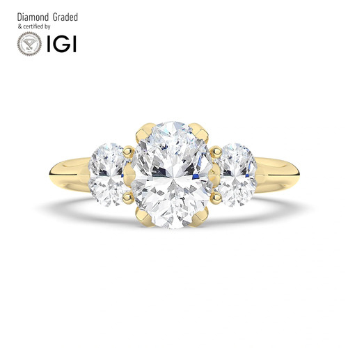 Oval diamond trilogy - oval, ring