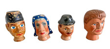 4 Old Puppet Heads Kasper