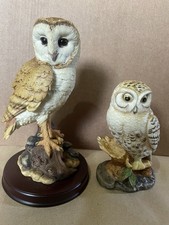 2 X Vintage Porcelain Owl Figurines, Barn Owl & Snowy Owl.