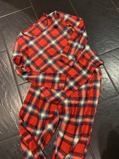 M&S LADIES LOVELY SOFT FLEECE RED TARTAN  PYJAMA SET SIZE 16/18 nwot