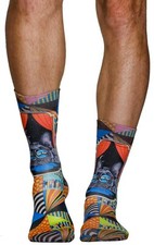 Wigglesteps Mens Dreaming Pug Socks - Multi-colour
