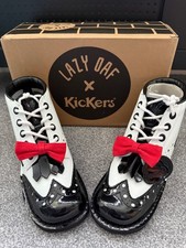 New In Box Lazy Oaf x Kickers Rare 2013 White Leather Brogue Boots UK 6 Euro 39