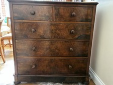 Antique Burr Walnut Chest Of Drawers