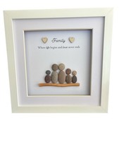 Personalised Family Pebble Art Picture Frame Gift Wall Art