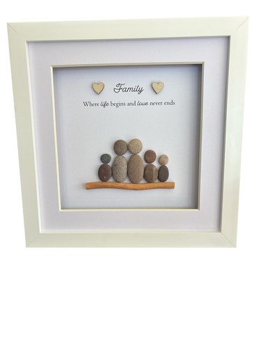Personalised family pebble - family, art