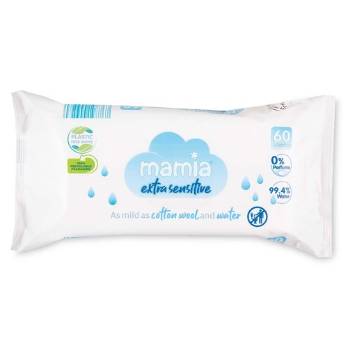 Mamia extra sensitive wipes - 6x,