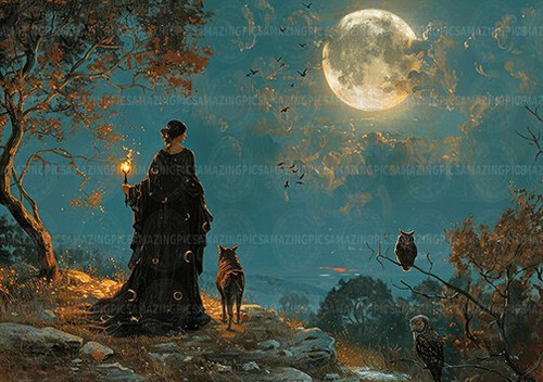 Hecate moon goddess - goddess, art