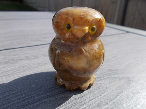 Vintage alabaster owl figure - vintage,