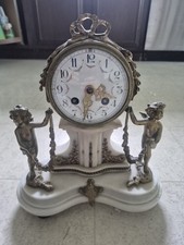 Antique french clock white - clock,