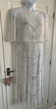 Joanna Hope - White Sequin Beaded Wedding Dress Cruises Occasion Dress - Size 18