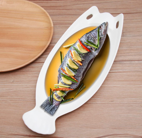Ceramic serving platters fish - serving,