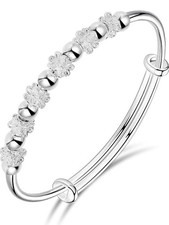 Adjustable Silver Bracelet / Fidget Spinner Anxiety Bangle