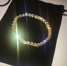 Womens Swarovski Element Crystal Bracelet Bangle Heart Gold Plated New Bargain