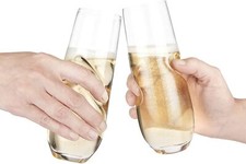 Final Touch Bubbles Stemless Champagne Sparkling Wine Glasses Set of 2 or 4