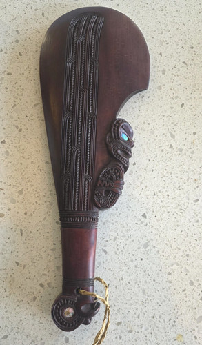 Maori patu hand carved - 16”,