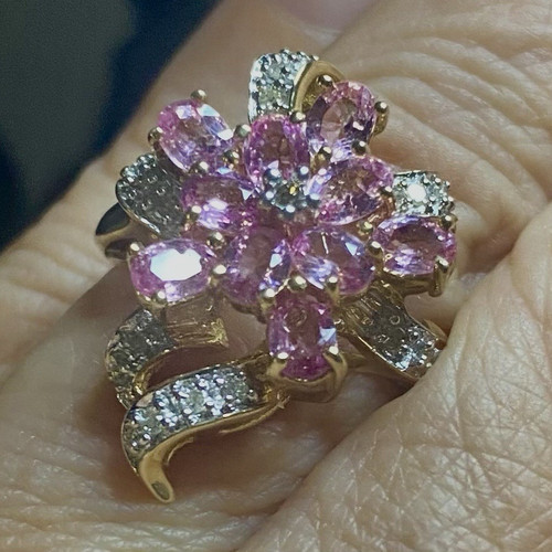 10k yellow gold pink round - 10k,