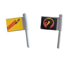 1988 Vintage Galoob Micro Machines Army Gear Canteen Black Snake & Other Flags