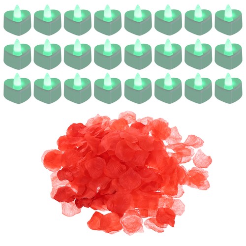 Heart shaped led candles green - shaped,