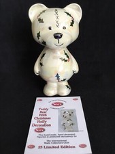 Wade Teddy Bear With Christmas Holly Design-Limited  Edition 25. –5 1/4” High.