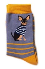 MISS SPARROW Chihuahua Socks Dog Dogs Gift 3-7 Ladies Girls Women Blue SALE