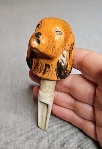 Vintage ceramic dog head - ceramic,
