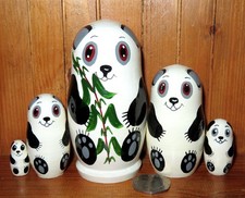 PANDA Nesting Dolls White &