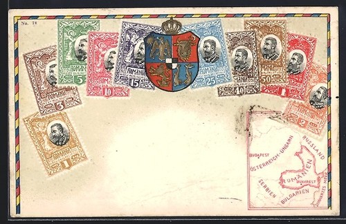 Romanian postage stamps with