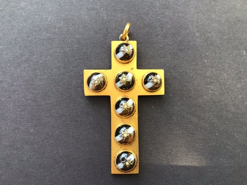 Antique gilt bronze cross - antique,