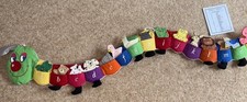Fun Fabric Wall Alphabet Caterpillar with Animal Finger Puppets - washable