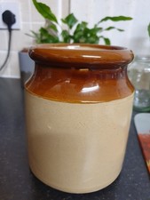 Victorian Stoneware Jar Salt Glazed Earthenware Storage Pot for Kitchen 15cm