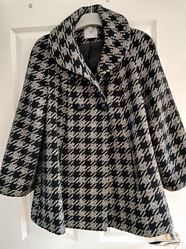 Houndstooth cape coat black - tu,