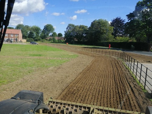 Power harrowing land - power,