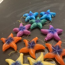 10 Vintage Seashell Star Fish Conch Shell Christmas OrnamentPlastic Nautical LD