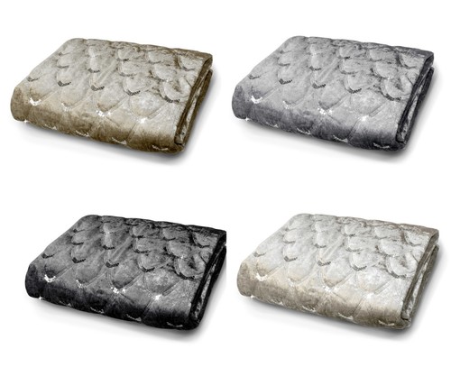 Crushed velvet throw luxury - crushed,