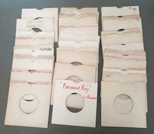 JOB LOT OF 50 x 7" RECORD SLEEVES - USED WHITE CARDBOARD