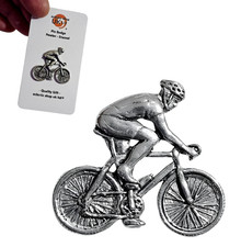 Cyclist Pewter Pin Badge Tour