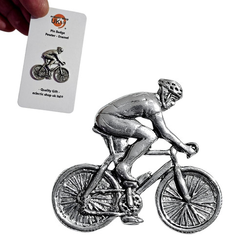 Cyclist pewter pin badge tour - cyclist,