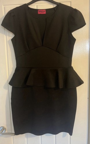 Dolls black peplum bodycon - dolls,