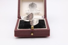 Sterling silver Siam overlap ring