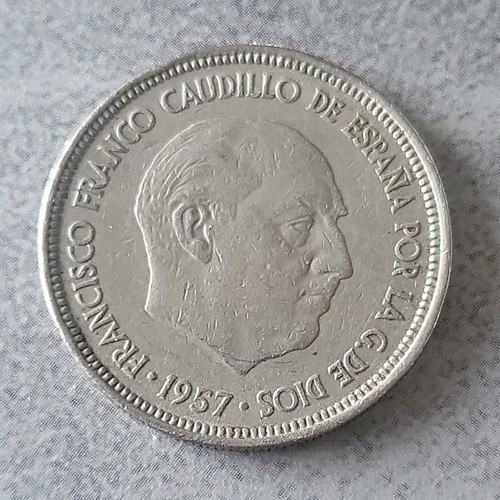 1957 spanish ptas coin - 5,