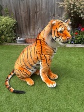 Vintage DPL Leeds Ltd Sitting bengal tiger Soft Toy 33”  VGC Teddy Plush Rare