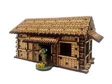 Pacific War/Vietnam House Type 4. Bamboo and Thatched Roof Small Building