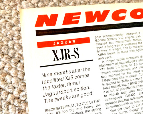 Jaguar xjrs xjr - xjr-s, launch
